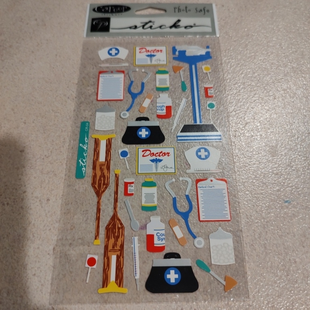 Doctor Medical Equipment Hospital Scrapbooking Stickers Sticko design Crafters